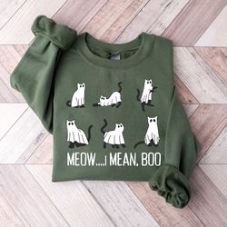 black cat halloween sweatshirt, ghost cat halloween shirt, fall sweatshirt for women, spooky vibes, halloweentown shirt,