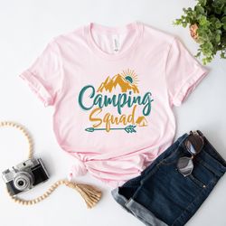 camping squad shirts, camping crew tshirts, happy campers shirts, camping trip shirts, camping life, family trip shirts,