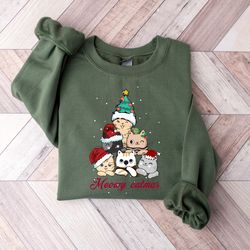 cat christmas sweatshirt, meowy catmas, meowy christmas sweater, christmas cat shirt, christmas gifts, funny christmas c