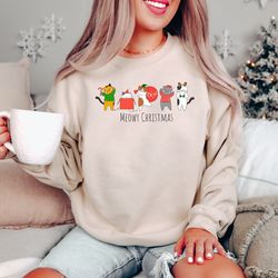 christmas cat sweatshirt, meowy christmas cat shirt,funny christmas cat shirt, catmas sweater, christmas gifts, christma
