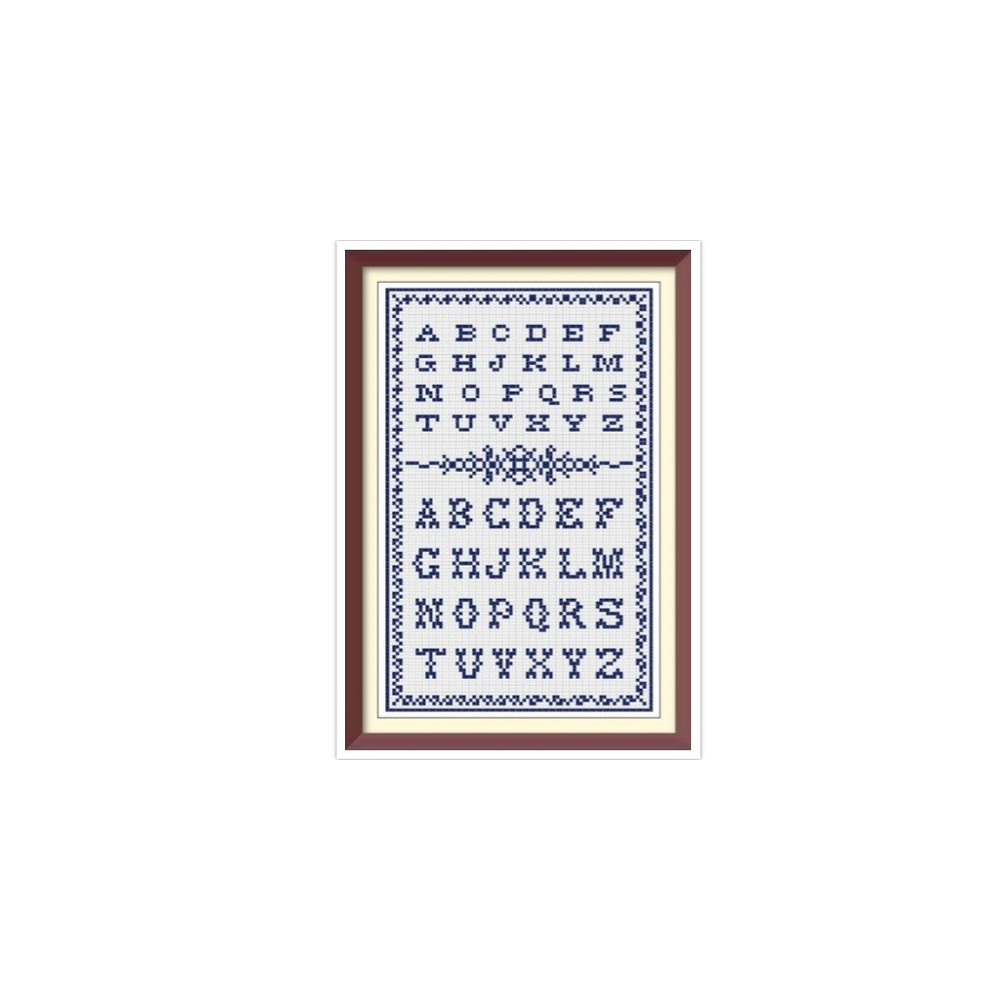 Alphabet - Cross Stitch Pattern - Antique Sampler - PDF Counted Vintage Pattern - Reproduction of 19th century.jpg
