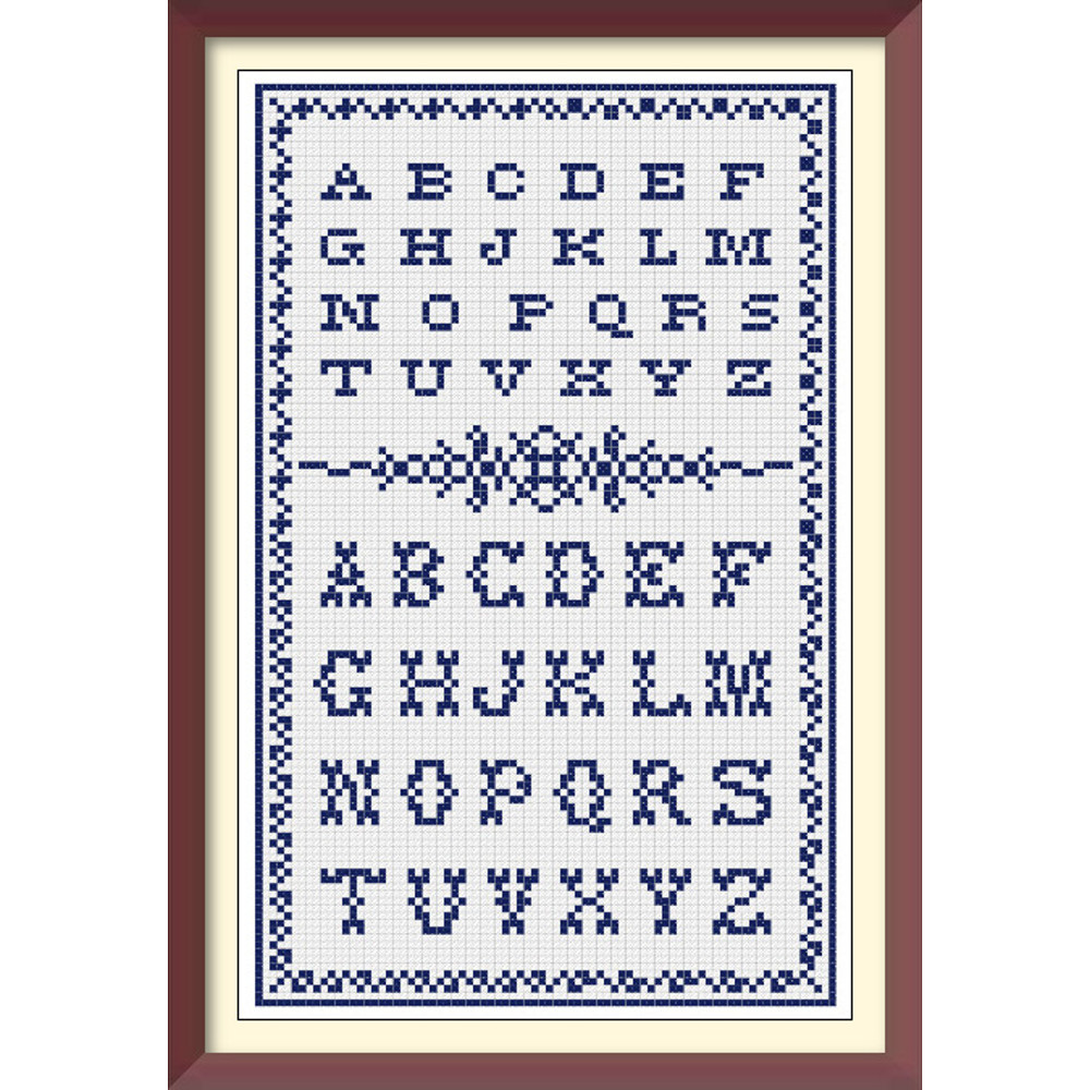 Alphabet - Cross Stitch Pattern - Antique Sampler - PDF Counted Vintage Pattern - Reproduction of 19th century (2).jpg