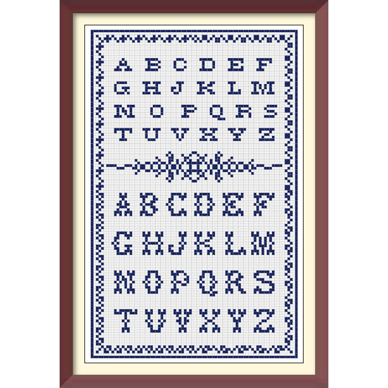 Alphabet - Cross Stitch Pattern - Antique Sampler - PDF Counted Vintage Pattern - Reproduction of 19th century (2).jpg