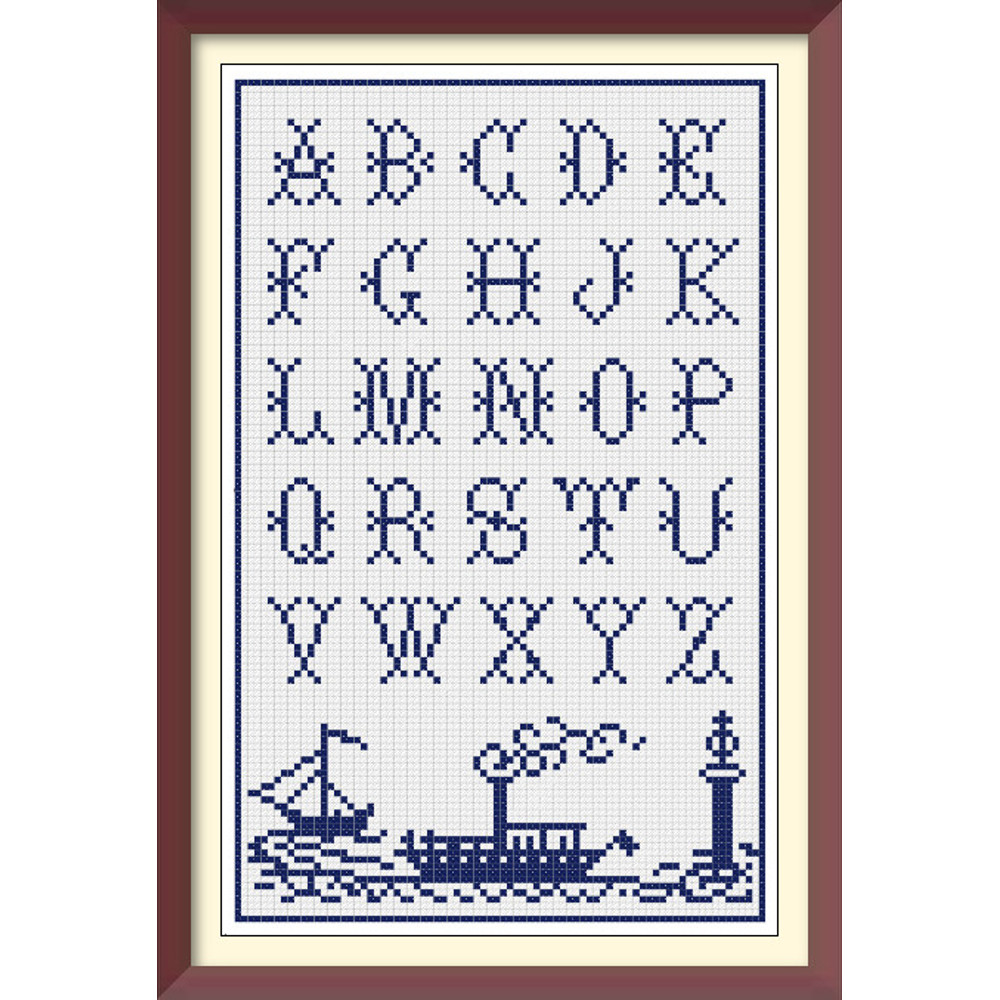Alphabet - Cross Stitch Pattern - Antique Sampler - PDF Counted Vintage Pattern - Reproduction of 19th century (2).jpg