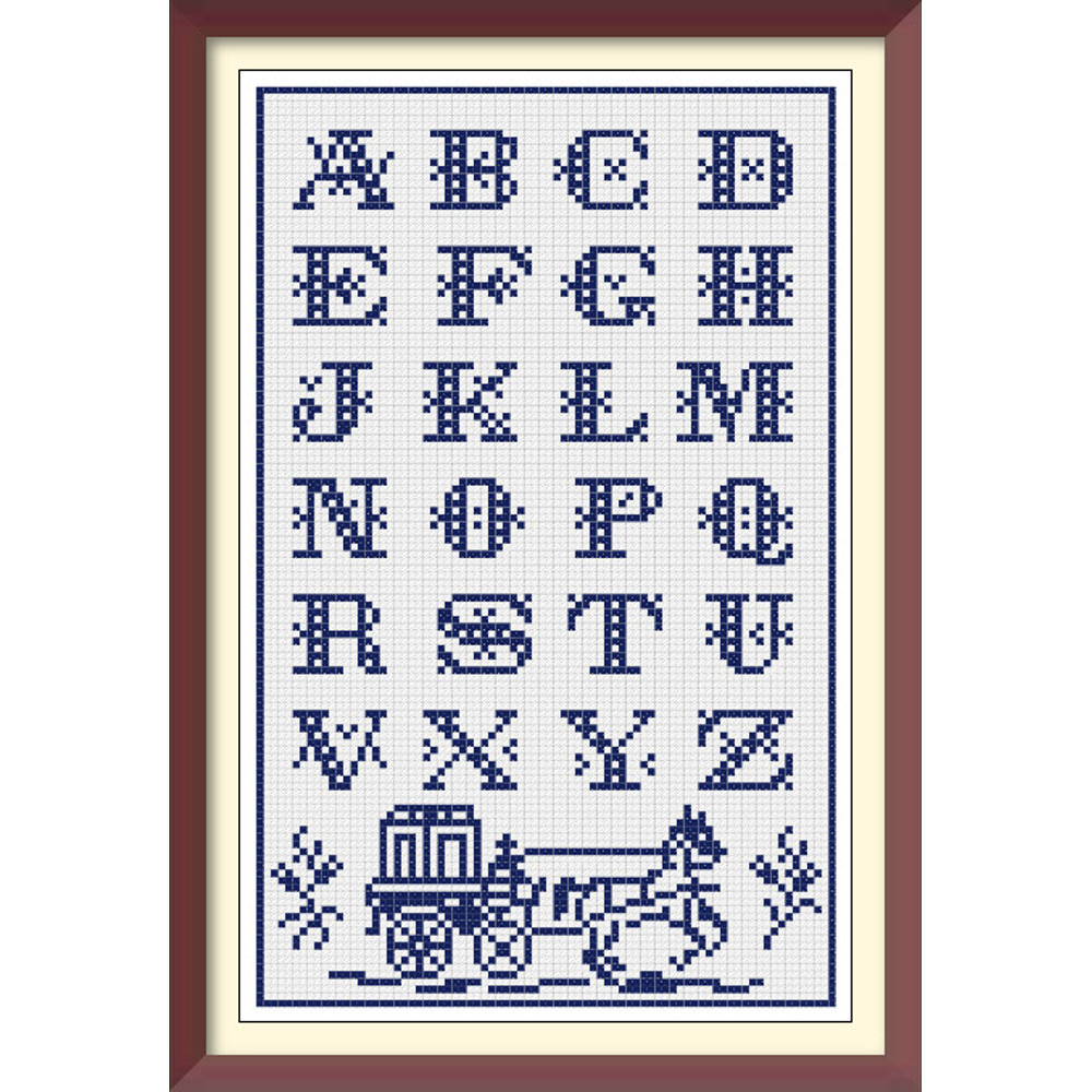 Alphabet - Cross Stitch Pattern - Antique Sampler - PDF Counted Vintage Pattern - Reproduction of 19th century (2).jpg