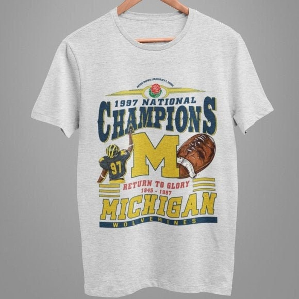 Vintage Michigan Wolverines Football Shirt, Michigan Wolverines Fan Tee.jpg