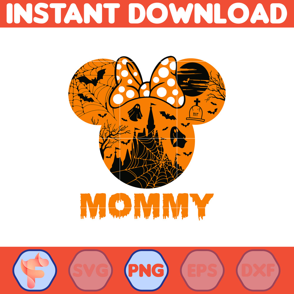 Mickey Characters Halloween Watercolor PNG For Cricut, Mickey Team Scary Cute Horror Characters, Halloween Clipart sublimation PNG (9).jpg