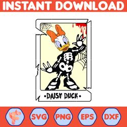 mouse halloween tarot svg, daisy duck svg, mouse head svg, halloween cartoon svg, mickeyy halloween svg