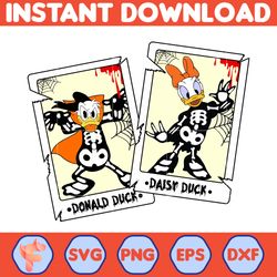mouse halloween tarot svg, donald duck & daisy duck svg, mouse head svg, halloween cartoon svg, mickeyy halloween svg