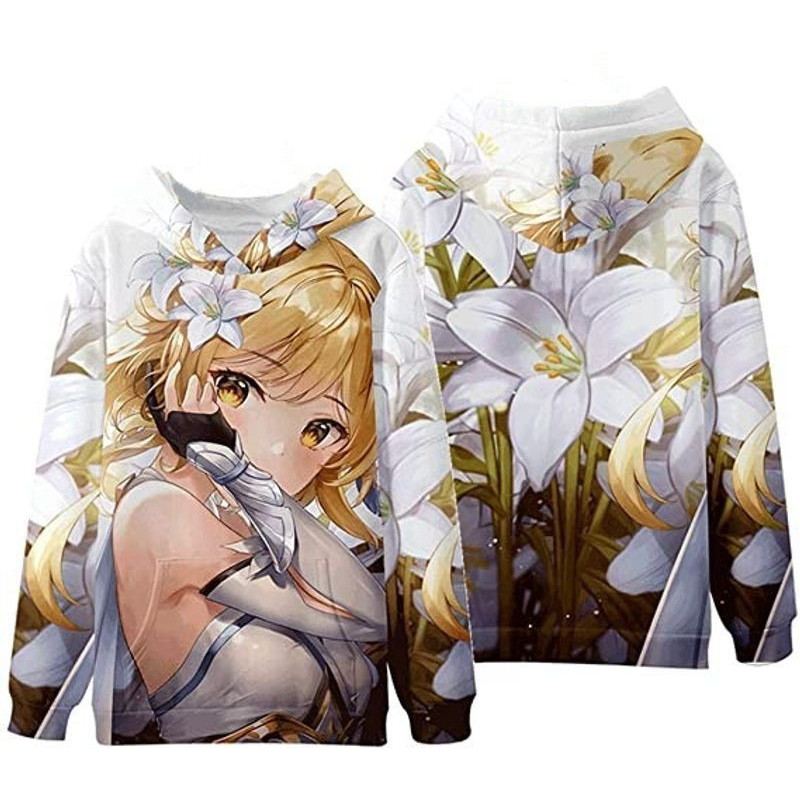 Lumine All Over Print 3D Hoodie Zip Hoodie, Lumine Genshin Impact 3D Hoodie Zip Hoodie Fleece Hoodie, Lumine Hoodie 3D