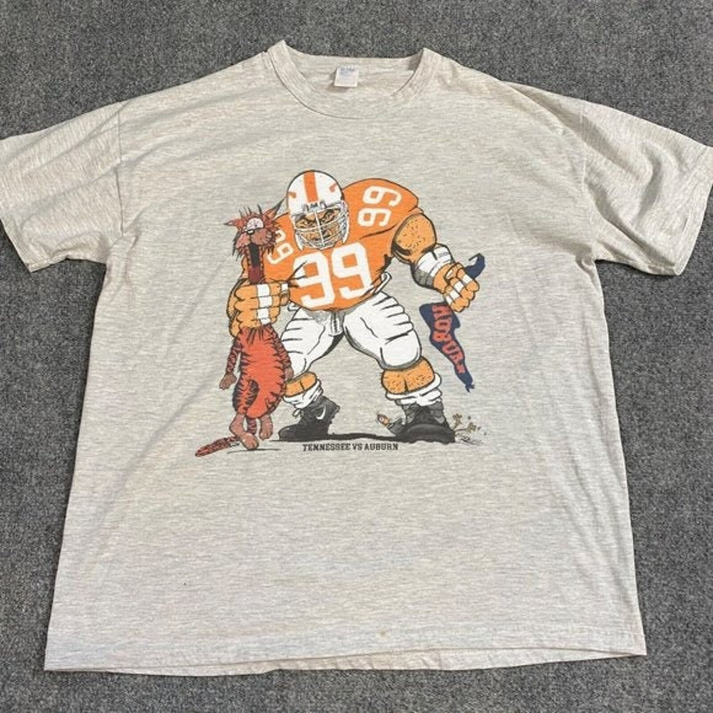 Vintage 90s NCAA Tennessee Volunteers VS Auburn Tiger Shirt, Tennessee Vols tee.jpg