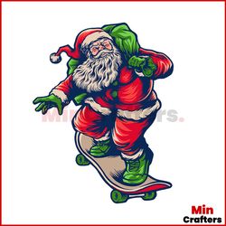 Santa Claus Playing Skateboard Svg, Christmas Svg, Santa Claus Svg