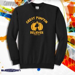 great pumpkin believer snoopy and charlie brown halloween men&8217s sweatshirt