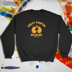 great pumpkin believer snoopy and charlie brown halloween women&8217s sweatshirt