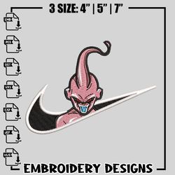 majin boo nike embroidery design, dragon ball embroidery, anime design, nike design, anime shirt, instant download