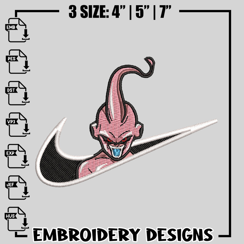 Majin Boo nike embroidery design