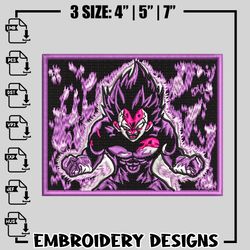 Vegeta Ultra Ego Form embroidery design, dragon ball embroidery, anime design, logo design, Instant download