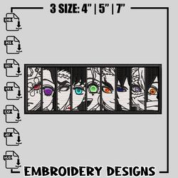 Hashira anime embroidery design, Kimetsu no Yaiba embroidery, anime design, logo design, anime shirt, Instant download