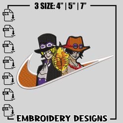 Sabo,Portgas D. Ace embroidery design, One Piece embroidery, anime design, logo design, anime shirt, Digital download