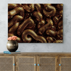 Golden Snake Canvas Print Decor Wall Decor 3D Wall Art