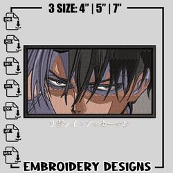 Levi Ackerman embroidery design, attack on titan embroidery, anime design, logo design, logo shirt, Digital download