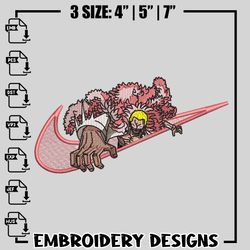 Doflamingo nike embroidery design, One Piece embroidery, anime design, logo design, logo shirt, Digital download