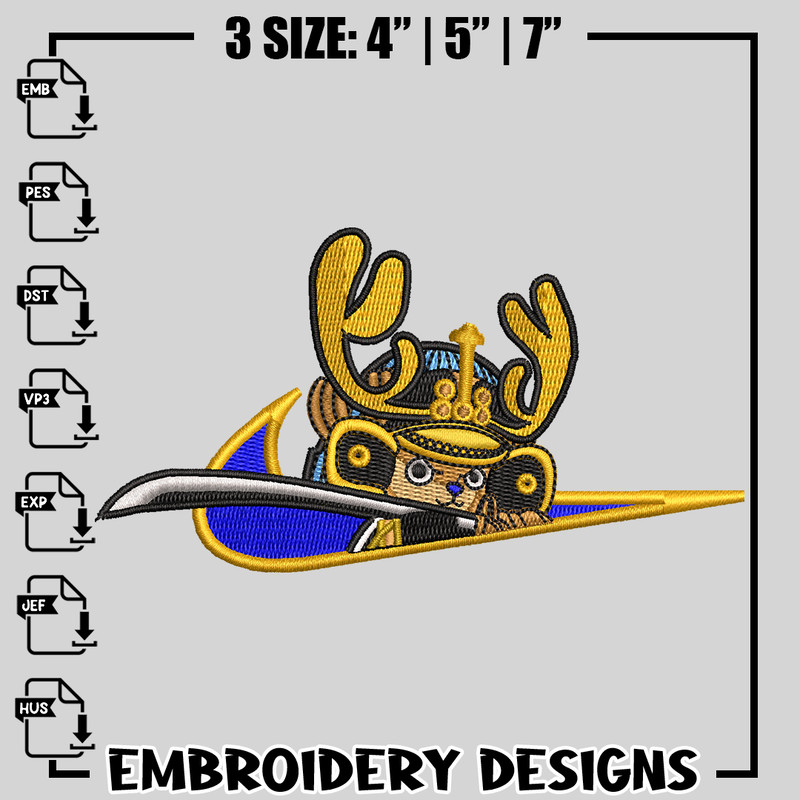 Tony Tony Chopper nike embroidery design