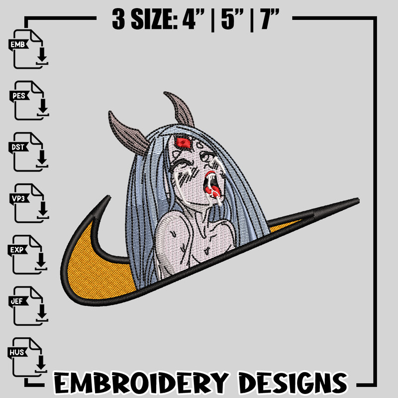 Kaguya Ahegao nike embroidery design