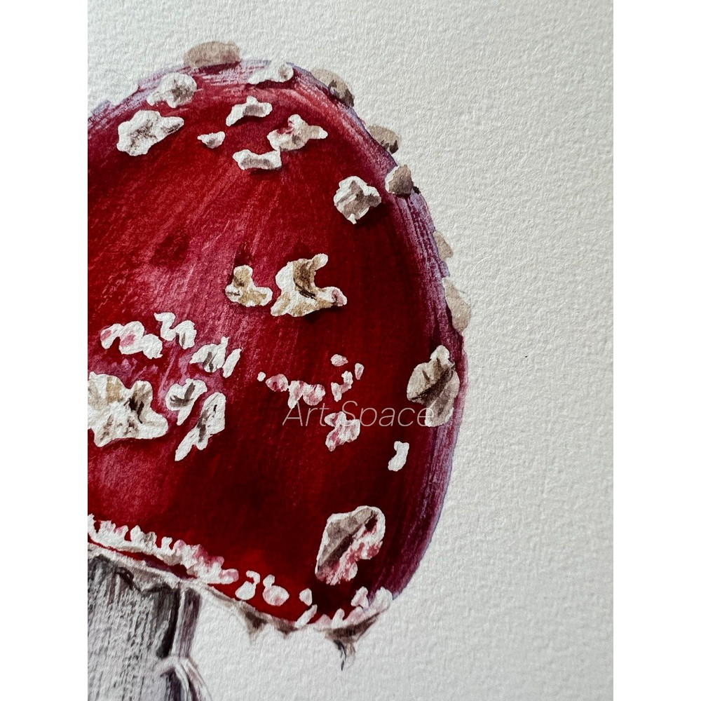 fly agaric - watercolor painting - botanical painting - plant - red painting - botany - photorealistic painting - 3.jpg
