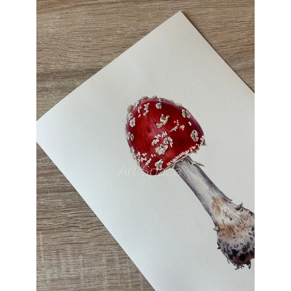 fly agaric - watercolor painting - botanical painting - plant - red painting - botany - photorealistic painting - 4.jpg