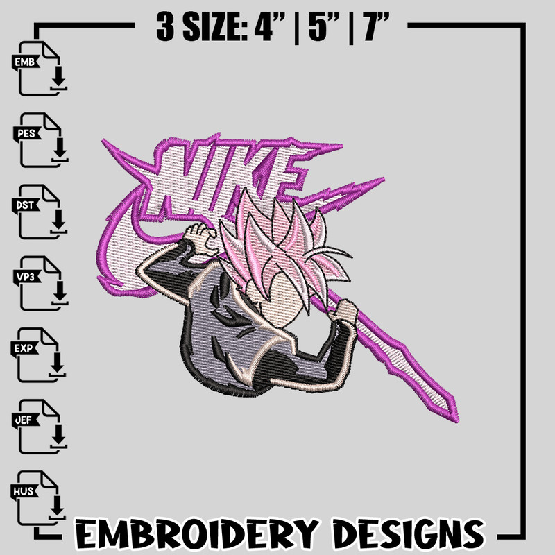 Super Saiyan Rose embroidery design