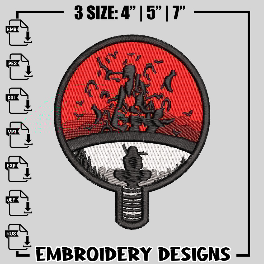 Uchiha Clan Itachi Logo embroidery design