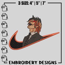 yagami light nike embroidery design, death note embroidery, nike design, logo design, anime shirt, digital download
