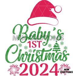 Baby's 1st Christmas 2024 Svg, Christmas Svg, Baby's 1st Christmas Svg