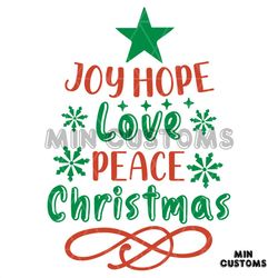 Joy Hope Love Peace Christmas Svg, Christmas Svg, Christmas Joy Svg