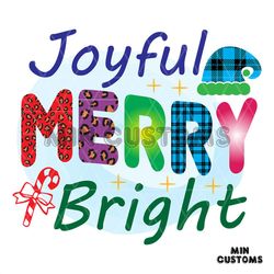 Joyful Merry Bright Svg, Christmas Svg, Joyful Merry Svg, Merry And Bright Svg