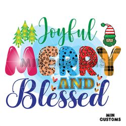 Joyful Merry And Blessed Svg, Christmas Svg, Christmas Joyful Svg