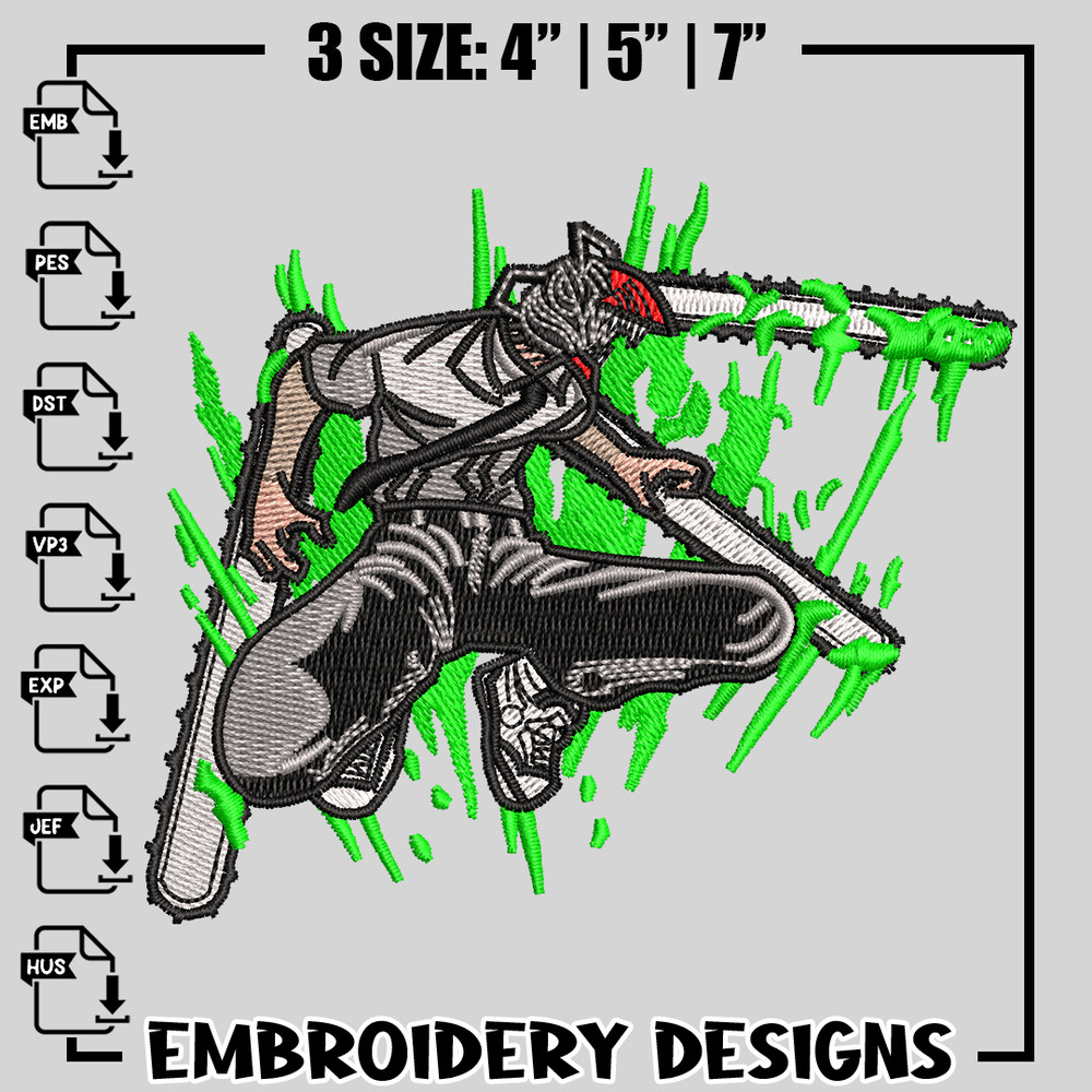 Chainsaw Man nike embroidery design