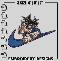 songoku nike embroidery design, dragon ball embroidery, nike design, logo design, anime shirt, digital download