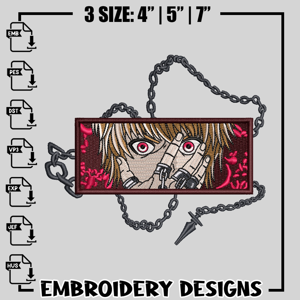 Kurapika embroidery design