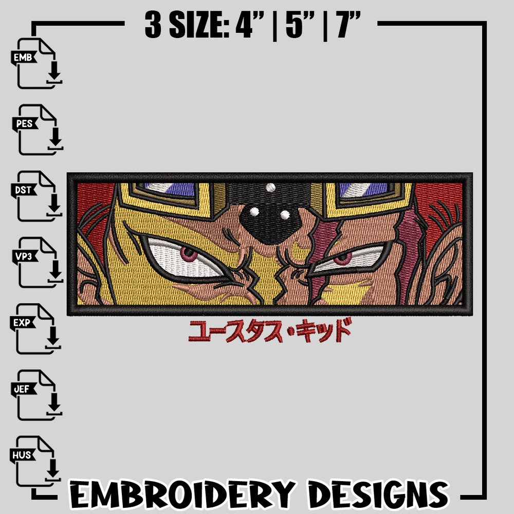 Eustass Kid embroidery design