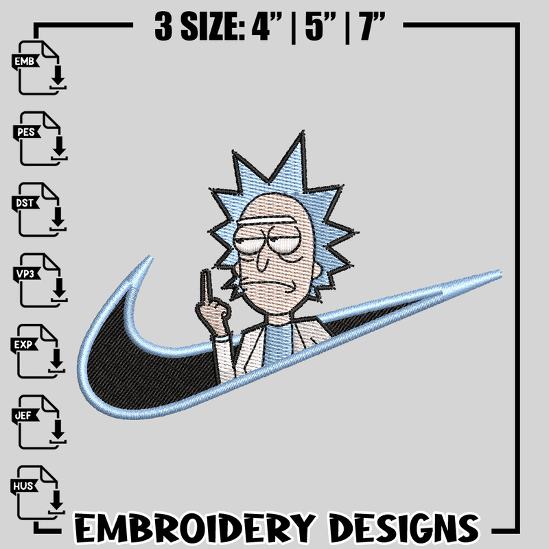Swoosh x Rick embroidery design