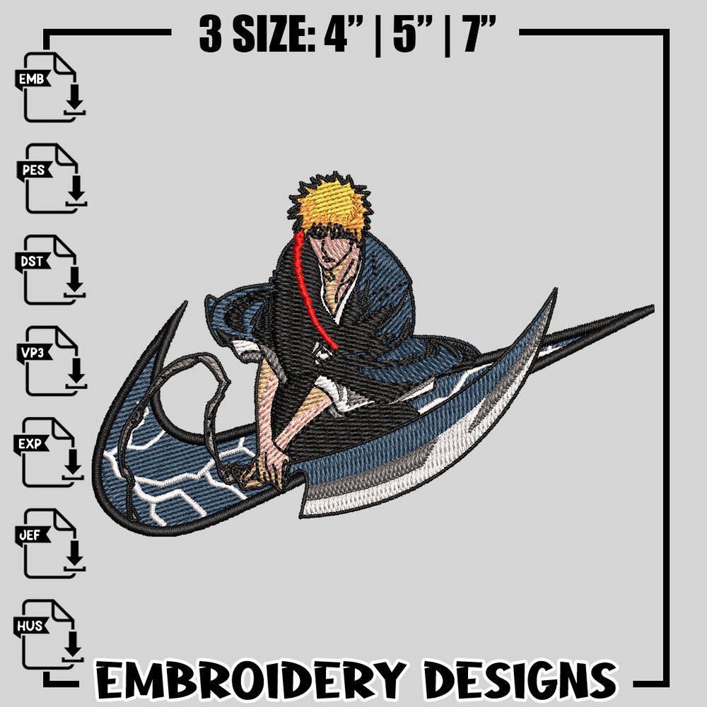 Ichigo swords nike embroidery design