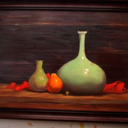 Mysterious Still Life Painting 24x16'', Original Oil Painting on Canvas, Original Art by "Walperion"