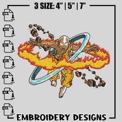 avatar aang embroidery design, avatar embroidery, anime design, logo design, cartoon shirt, instant download