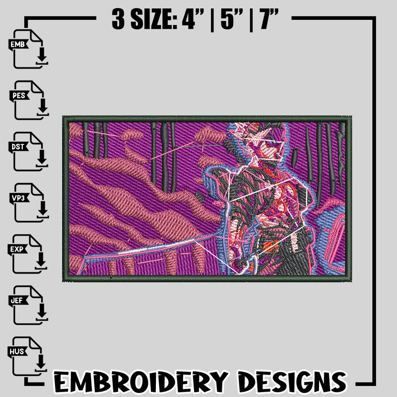 Black Clover Rectangle embroidery design
