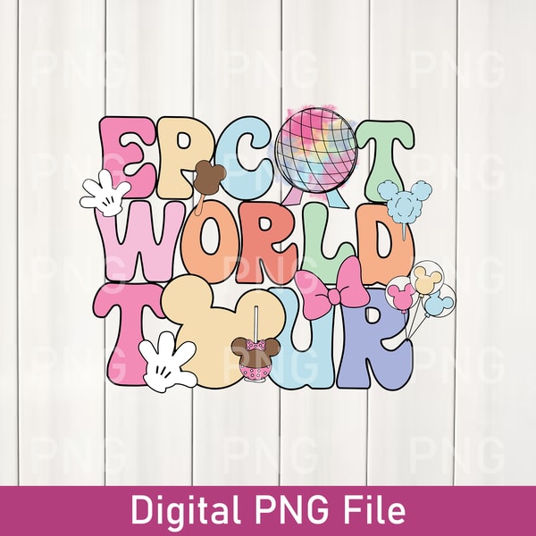 Vintage Disney Epcot World Tour PNG, Retro Disney Epcot 1982 | Inspire ...