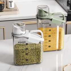 airtight food storage container, grain transparent tank cereal dispenser for rice flour & liquid storage(us customers)