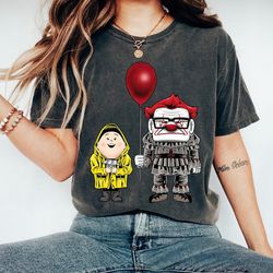 disney pixar up horror character pennywise carl fredricksen russell halloween t-shirt