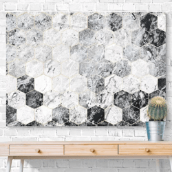 Black White Marble Modern Painting Wall Decor Canvas Art